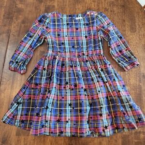 J.Crew Crewcuts Girls Stars-and-Plaid Kids Cotton Dress, Size 6